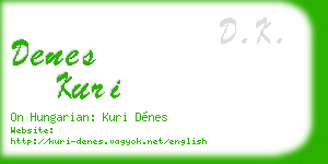 denes kuri business card